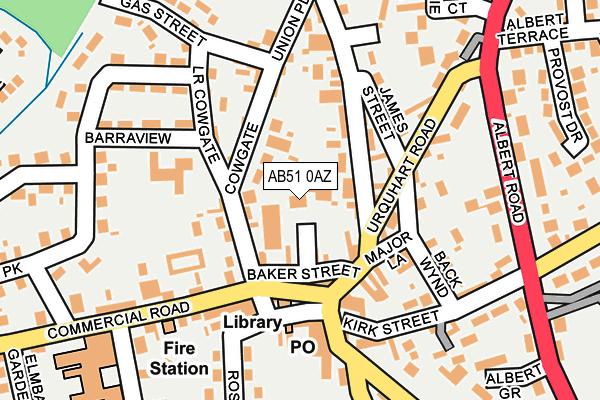 AB51 0AZ map - OS OpenMap – Local (Ordnance Survey)