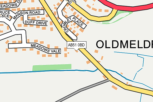 AB51 0BD map - OS OpenMap – Local (Ordnance Survey)