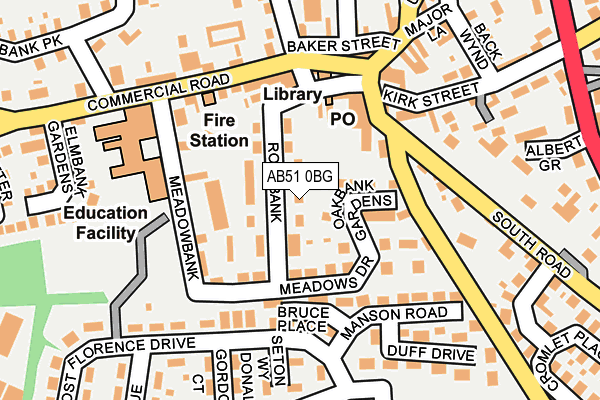 AB51 0BG map - OS OpenMap – Local (Ordnance Survey)