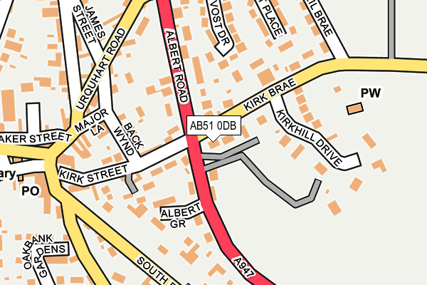 AB51 0DB map - OS OpenMap – Local (Ordnance Survey)
