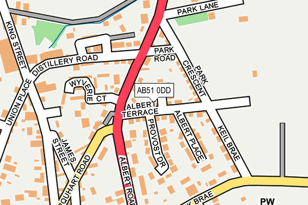 AB51 0DD map - OS OpenMap – Local (Ordnance Survey)