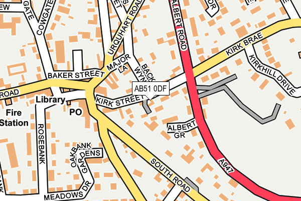 AB51 0DF map - OS OpenMap – Local (Ordnance Survey)