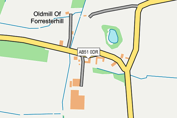 AB51 0DR map - OS OpenMap – Local (Ordnance Survey)