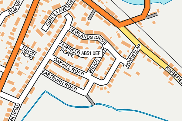 AB51 0EF map - OS OpenMap – Local (Ordnance Survey)