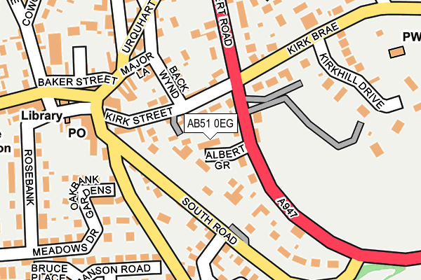 AB51 0EG map - OS OpenMap – Local (Ordnance Survey)