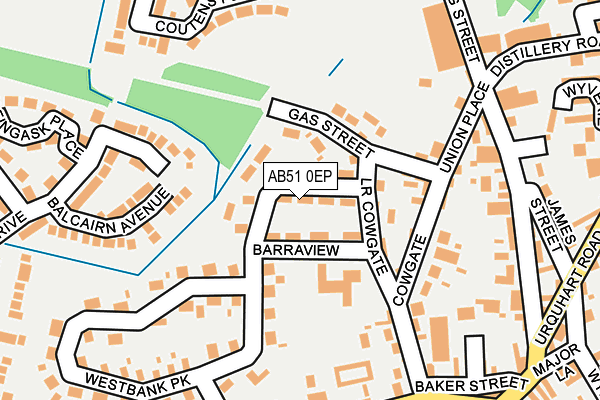 AB51 0EP map - OS OpenMap – Local (Ordnance Survey)
