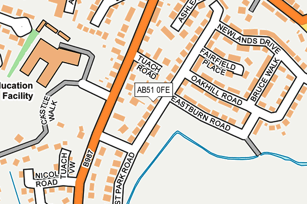 AB51 0FE map - OS OpenMap – Local (Ordnance Survey)