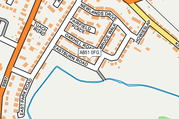 AB51 0FG map - OS OpenMap – Local (Ordnance Survey)