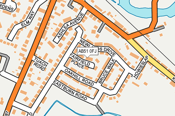 AB51 0FJ map - OS OpenMap – Local (Ordnance Survey)