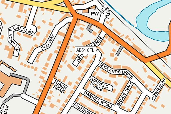 AB51 0FL map - OS OpenMap – Local (Ordnance Survey)