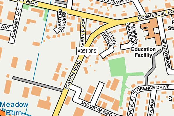 AB51 0FS map - OS OpenMap – Local (Ordnance Survey)
