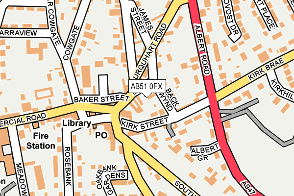 AB51 0FX map - OS OpenMap – Local (Ordnance Survey)