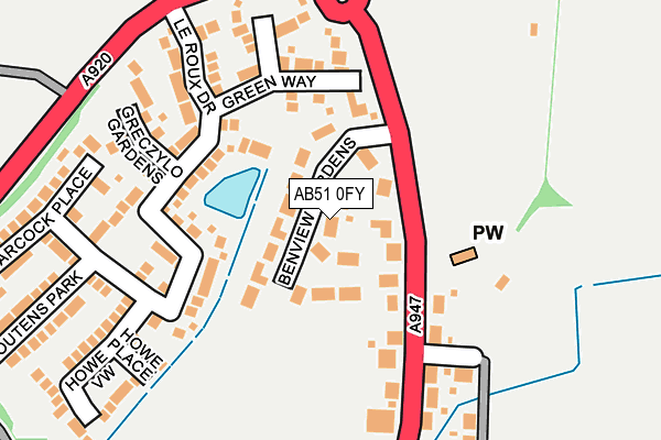 AB51 0FY map - OS OpenMap – Local (Ordnance Survey)