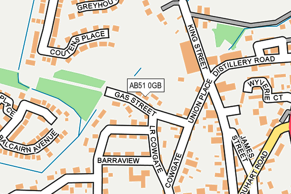AB51 0GB map - OS OpenMap – Local (Ordnance Survey)