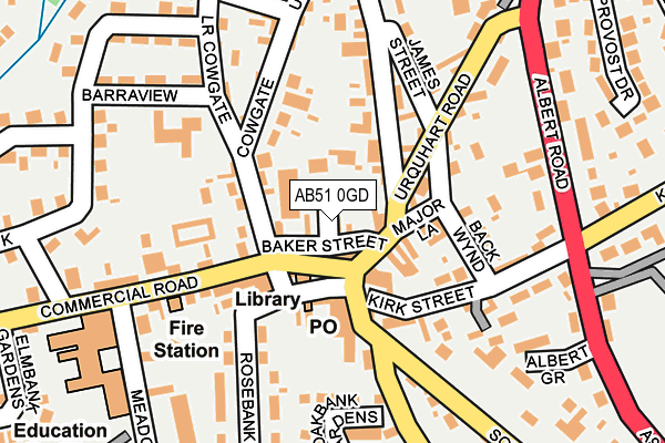 AB51 0GD map - OS OpenMap – Local (Ordnance Survey)