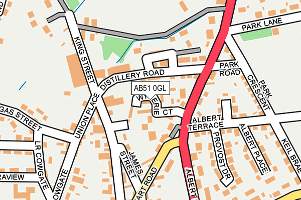 AB51 0GL map - OS OpenMap – Local (Ordnance Survey)