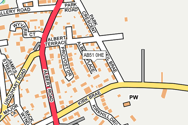 AB51 0HE map - OS OpenMap – Local (Ordnance Survey)