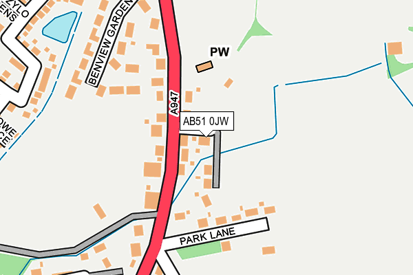 AB51 0JW map - OS OpenMap – Local (Ordnance Survey)