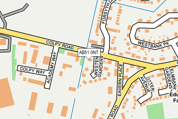 AB51 0NT map - OS OpenMap – Local (Ordnance Survey)