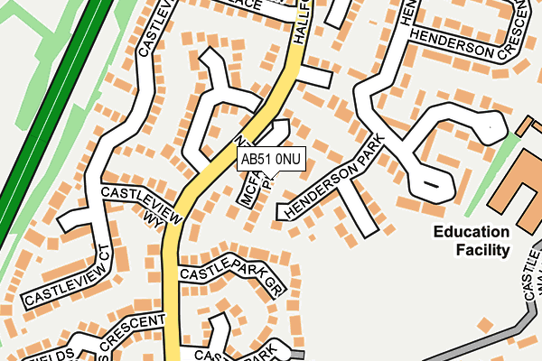 AB51 0NU map - OS OpenMap – Local (Ordnance Survey)
