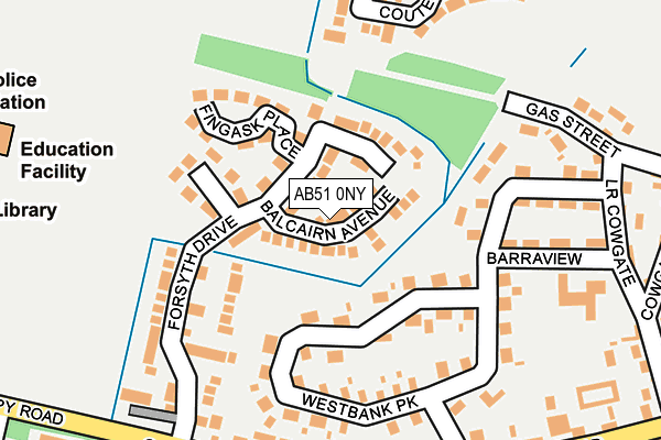 AB51 0NY map - OS OpenMap – Local (Ordnance Survey)