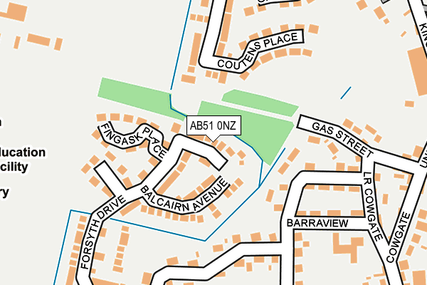 AB51 0NZ map - OS OpenMap – Local (Ordnance Survey)