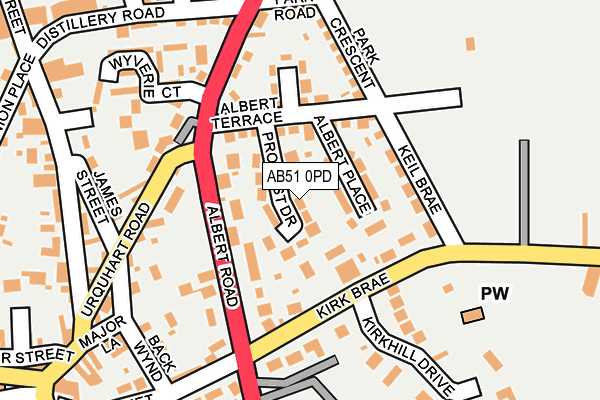AB51 0PD map - OS OpenMap – Local (Ordnance Survey)