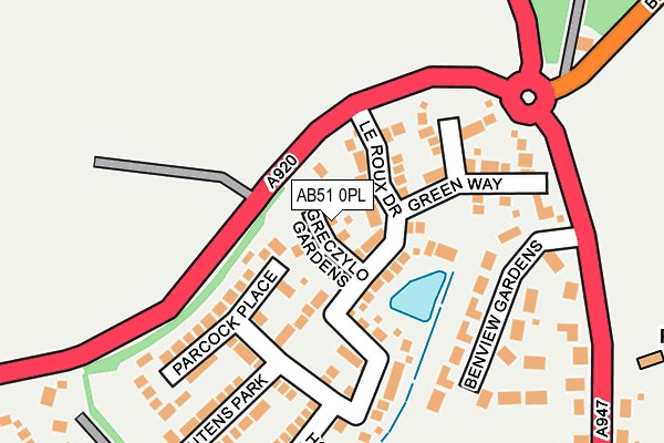 AB51 0PL map - OS OpenMap – Local (Ordnance Survey)