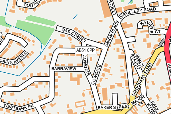 AB51 0PP map - OS OpenMap – Local (Ordnance Survey)
