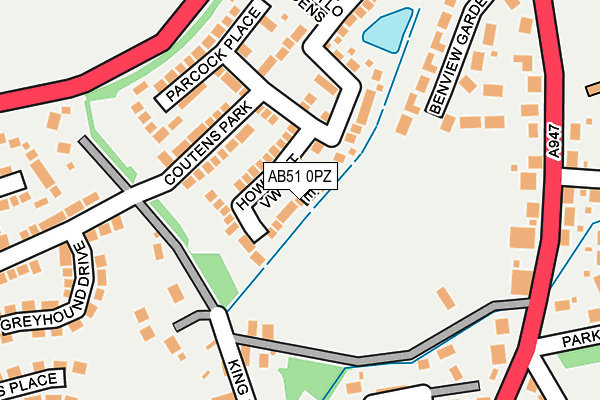 AB51 0PZ map - OS OpenMap – Local (Ordnance Survey)