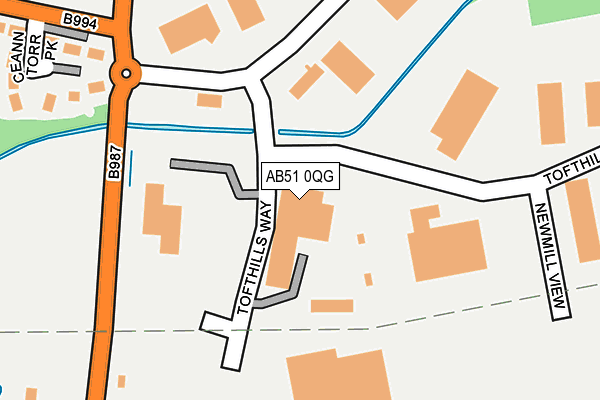 AB51 0QG map - OS OpenMap – Local (Ordnance Survey)