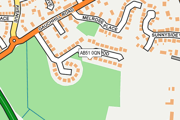 AB51 0QN map - OS OpenMap – Local (Ordnance Survey)