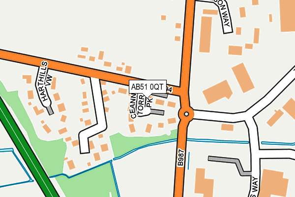 AB51 0QT map - OS OpenMap – Local (Ordnance Survey)