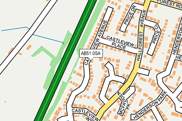 AB51 0SA map - OS OpenMap – Local (Ordnance Survey)