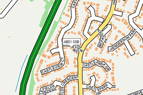 AB51 0SB map - OS OpenMap – Local (Ordnance Survey)