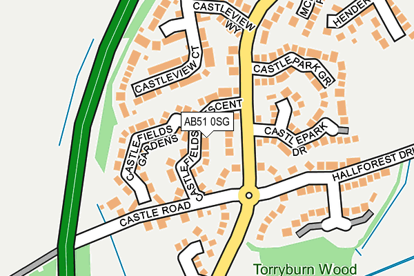 AB51 0SG map - OS OpenMap – Local (Ordnance Survey)