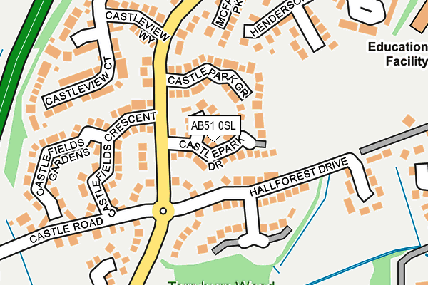 AB51 0SL map - OS OpenMap – Local (Ordnance Survey)