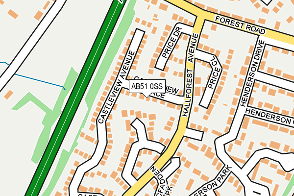 AB51 0SS map - OS OpenMap – Local (Ordnance Survey)