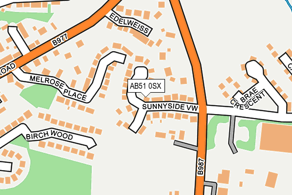 AB51 0SX map - OS OpenMap – Local (Ordnance Survey)