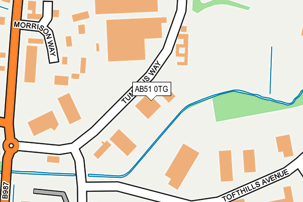 AB51 0TG map - OS OpenMap – Local (Ordnance Survey)