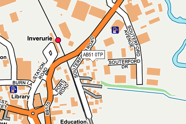 AB51 0TP map - OS OpenMap – Local (Ordnance Survey)