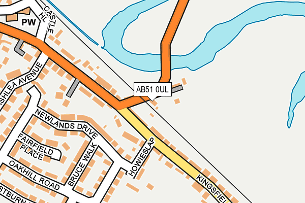 AB51 0UL map - OS OpenMap – Local (Ordnance Survey)