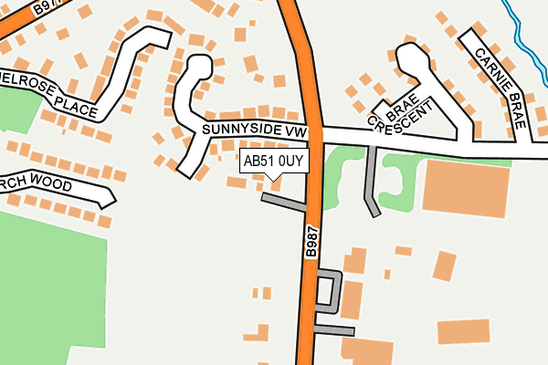 AB51 0UY map - OS OpenMap – Local (Ordnance Survey)