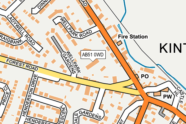 AB51 0WD map - OS OpenMap – Local (Ordnance Survey)