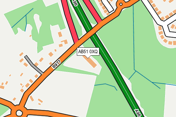 AB51 0XQ map - OS OpenMap – Local (Ordnance Survey)