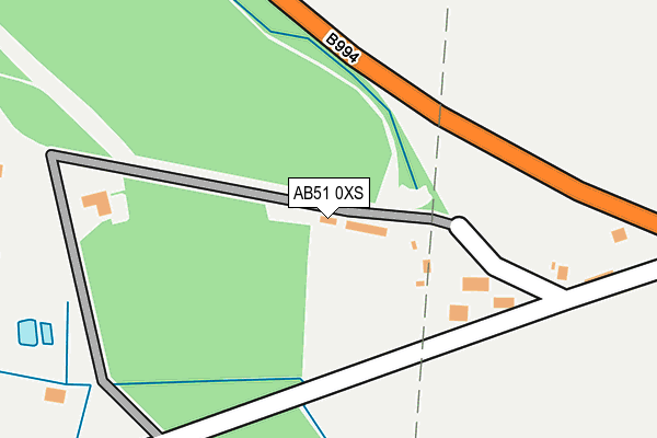AB51 0XS map - OS OpenMap – Local (Ordnance Survey)