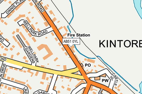 AB51 0YL map - OS OpenMap – Local (Ordnance Survey)