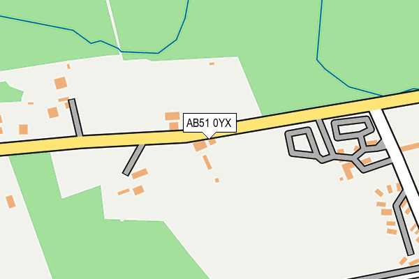 AB51 0YX map - OS OpenMap – Local (Ordnance Survey)