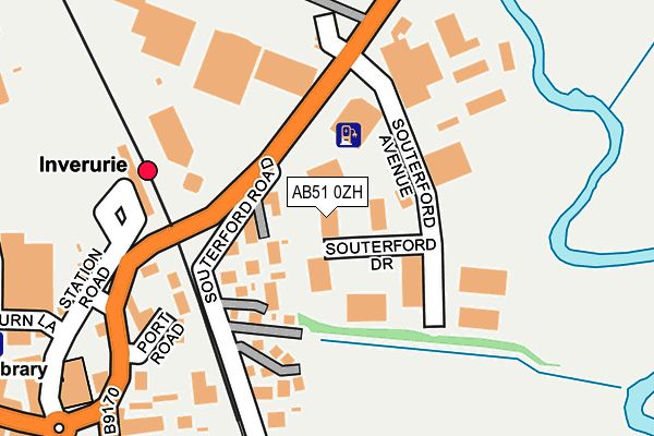 AB51 0ZH map - OS OpenMap – Local (Ordnance Survey)