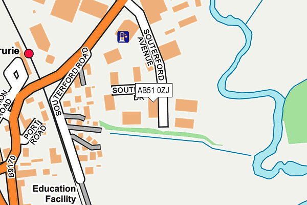 AB51 0ZJ map - OS OpenMap – Local (Ordnance Survey)